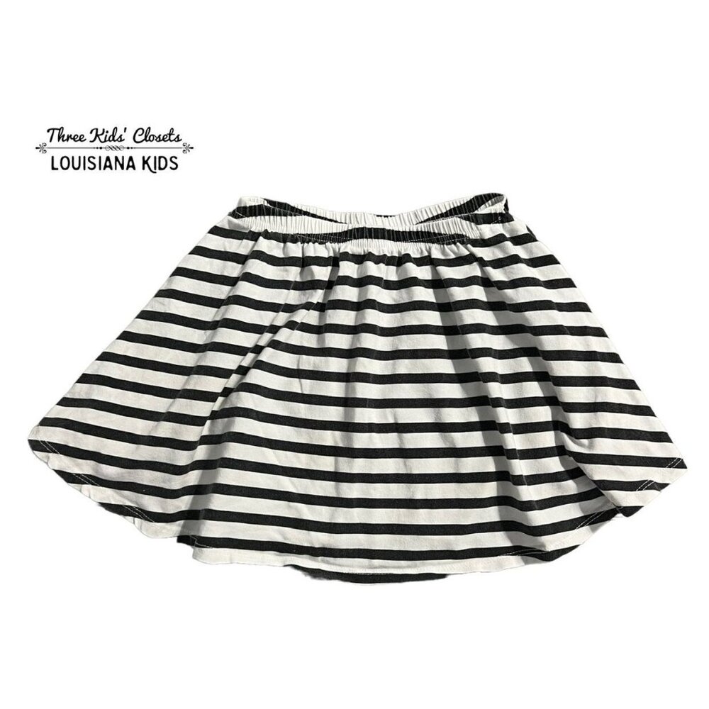 June & January 5T Black & White Striped Skirt